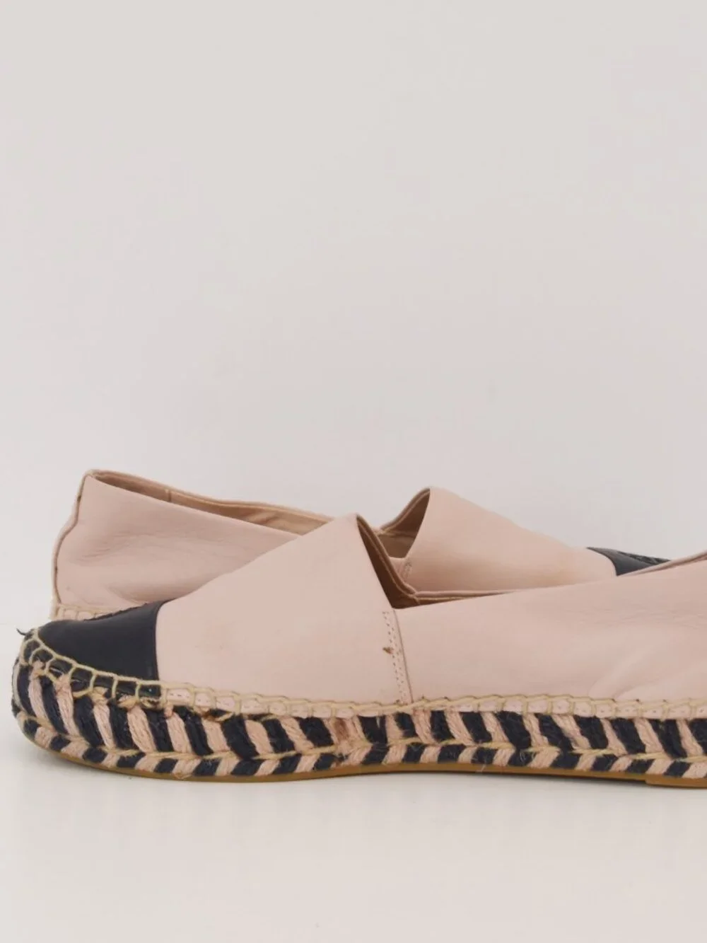 SOLD ON EBAY Tory Burch Leather Colorblock Espadrille Flats Cap Toe Logo 7M 8099